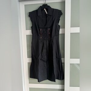 Anthropology charcoal gray A-line dress in size 6